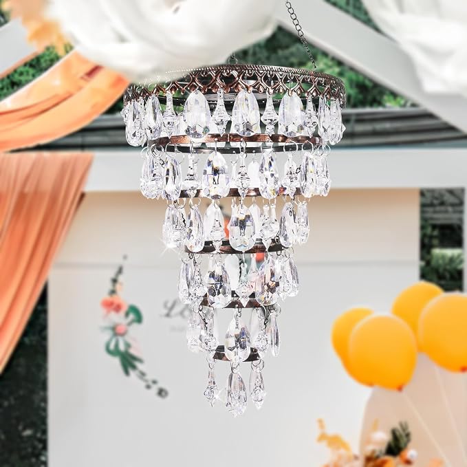 Solar Hanging Crystal Chandelier Outdoor Waterproof Garden Light | Acrylic Beads Bright Warm LED Tree Hanging Lantern for Mom's Gifts Garden Gazebo, Party, Wedding Garden Decor