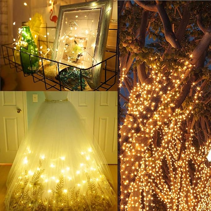 Twinkle Star, 4 Inches Indoor Outdoor, LED String Light for Xmas Tree Wedding Party Decorations, Warm White, 1 Pack