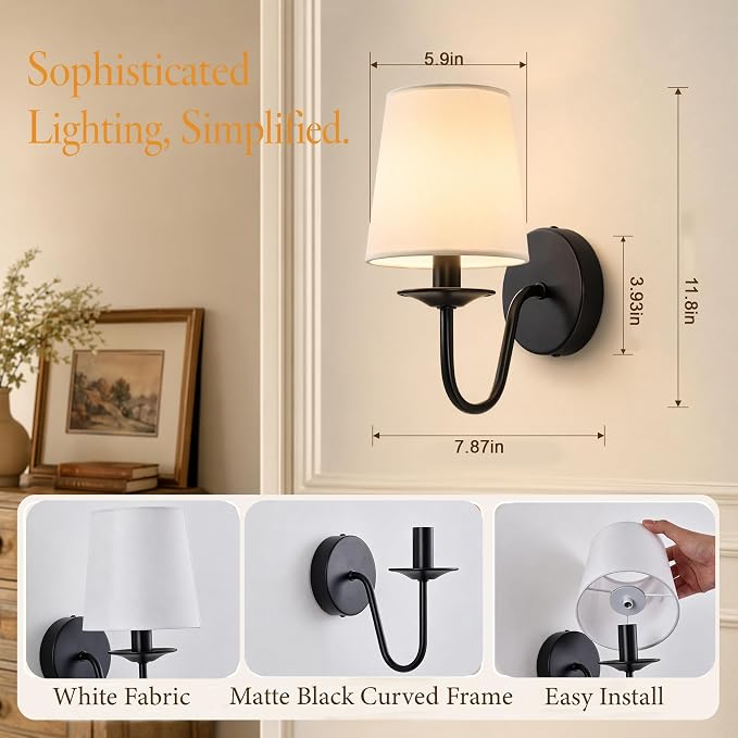 Rechargeable Wall Sconces Set of 2, 10000mAh Magnetic LED Bulb Wall Lights, 9 RGB Colors 3 CCT Dimmable, Battery Operated Cordless Wall Scone Lamp for Bedroom Living Room Home Decor