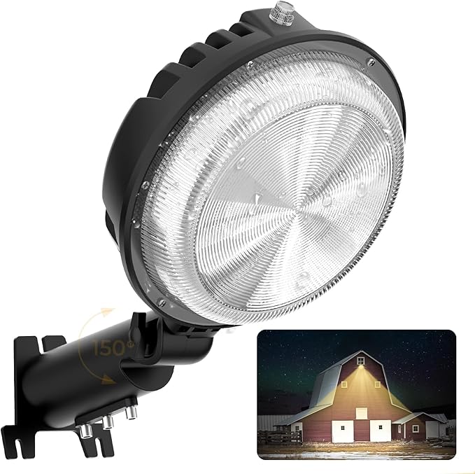 toberich 150W LED Barn Light Dusk to Dawn, 20000LM Outdoor Yard Light 3000K | Ultra Bright Security Light, Adjustable Angle, IP66 Waterproof, Photocell, AC110-120V, Lights Up Large Areas for Yard Barn