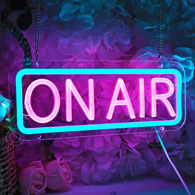 SYLHOME On Air Led Neon Light Sign Home Bedroom Man Cave Game Room Bar Pub Studio Club Wall Sign Decor Birthday Christmas Party Decoration 11.81" X 4.72" USB