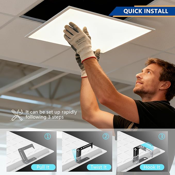 30 Pack 2x2 Backlit LED Panel Light,5 Wattage 20W/25W/30W/35W/40W-Up to 6000Lumens,4 CCT Tunable 3000K/3500K/4000K/5000K,ETL&DLC Certified for Office Commercial Drop Ceiling