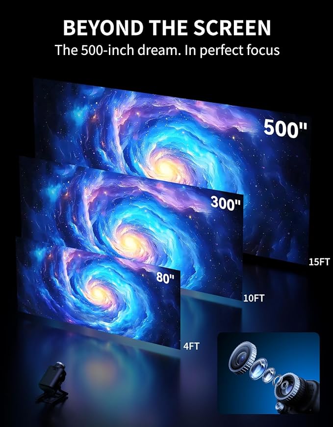3D Immersive Galaxy Projector, 60 Themes Star Projector for Bedroom, Full-Room Planetarium Projector with Remote, HD Aurora Light Projector, Astronaut-Style Space Gift Kids