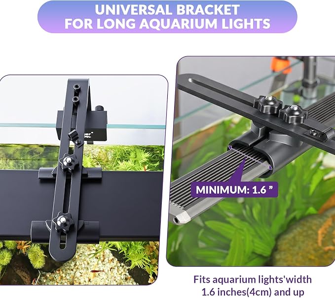 hygger Universal Aquarium Light Riser, Aluminium Adjustable Height/Front-to-Back Fish Tank Light Stand Mounting Bracket Aquarium Lamp Holder Fits 957 978 999 918 075 016