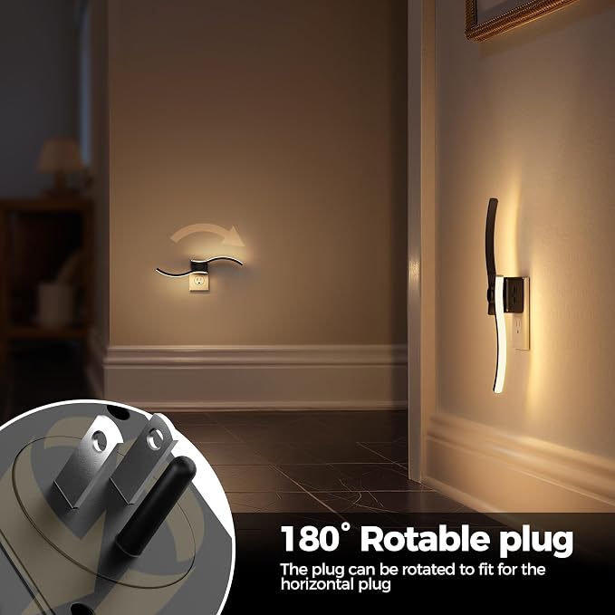 Night Lights Plug into Wall 2 Pack,Wall Sconce Night Light with | Dusk to Dawn Sensor,Dimmable Night Light Plug in,1W 3000K Soft White for Adults Kids Room Bedroom Bathroom Hallway Kitchen