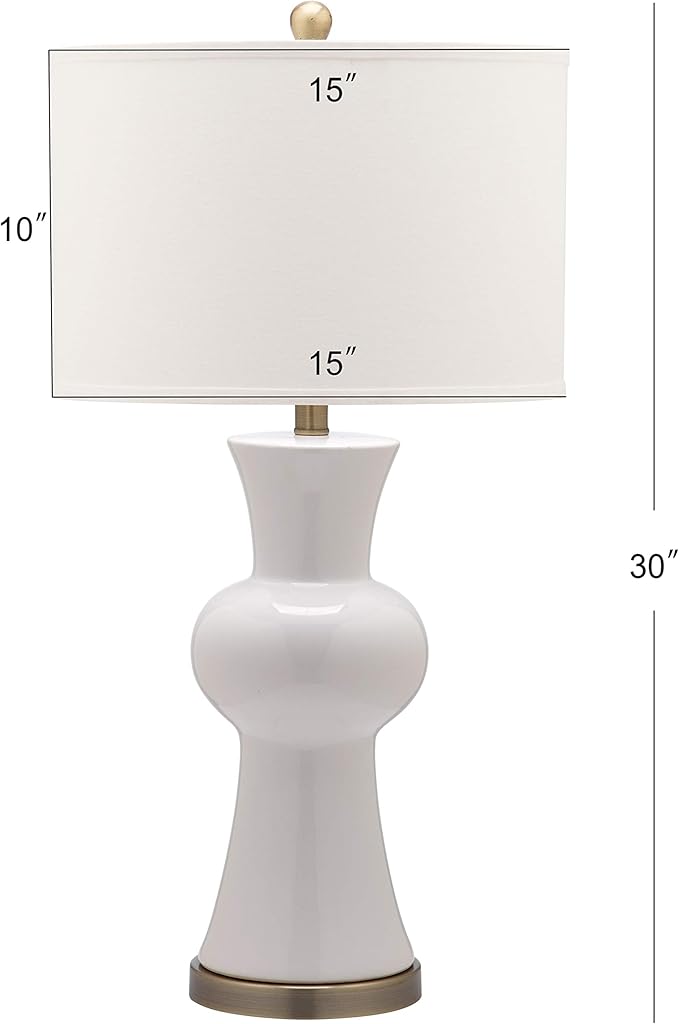 Safavieh Lighting Collection Lola Column White Table Lamp, Set of 2