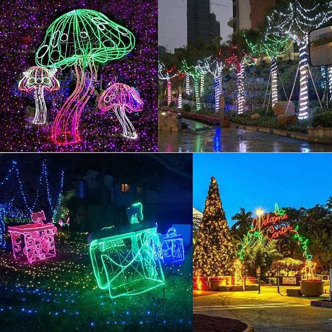 2-Wire Waterproof LED Rope Light Kit, 1/2" Rope Light, 110V-120V PVC 30 LED/M Tube Lights Strip for Background, Outdoor, Christmas, Home Decoration (3.3ft/1m, Green)
