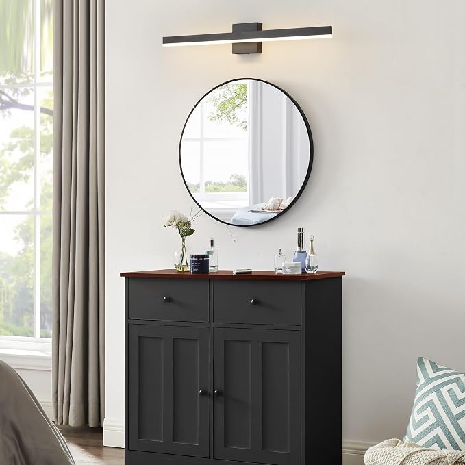 Black Bathroom Vanity Light Fixture 31.5'' 20W Dimmable 5CCT LED Hardwired | Bathroom Light Fixture Over Mirror, Bathroom Wall Sconce, Rust-resistant, ETL Certificated, 2700K/3000K/3500K/4000K/5000K