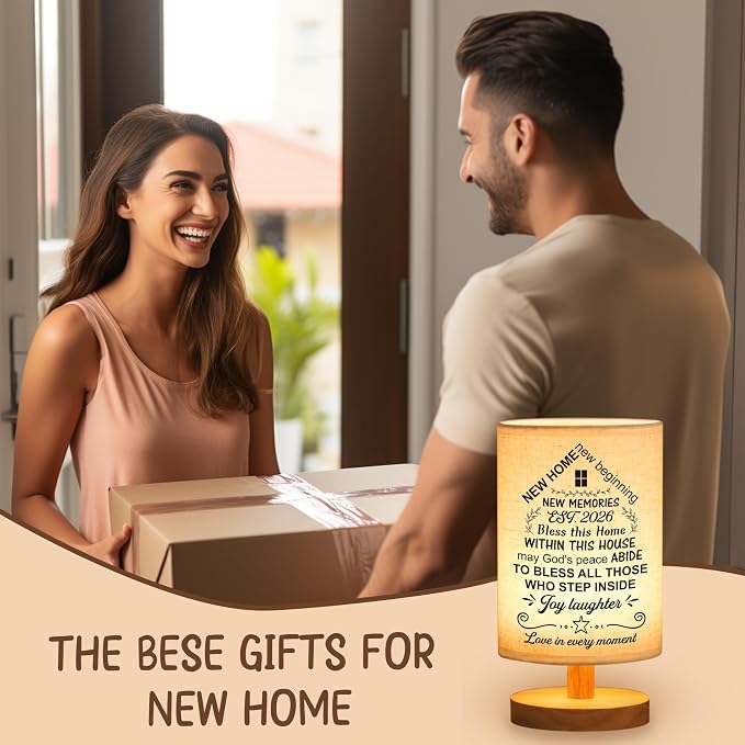 WSYEAR House Warming Gifts New House Decor, Table Lamp Best Housewarming Gifts 2026 New Home Gift Ideas Women Couple, New Home New Adventure New Memories