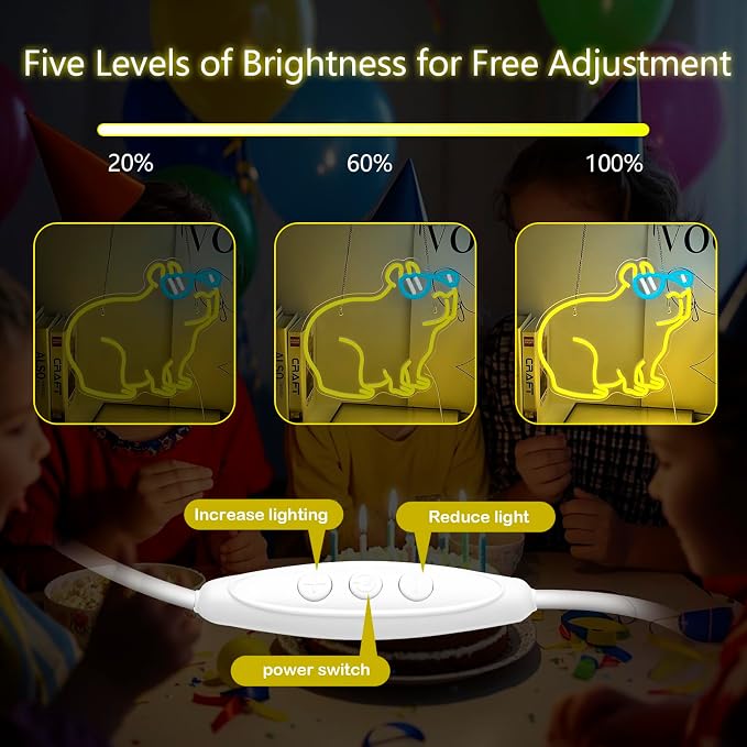Capybara Neon Sign, Dimmable Cool Capybara LED Wall Light for Room Decor | USB Powered Capybara Neon Light for Kids Teen Girls Bedroom Dorm Game Room Cute Wall Decor Gift for Capybara & Animal Lovers