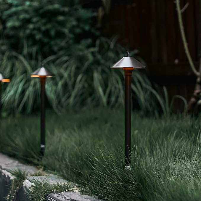 Malibu Low Voltage Pathway Lights, 10W Pro Style Halogen Landscape Lighting, 2Pack 2700K Warm White Path Light, 12V AC Bronze Outdoor Walkway Lights for Yard Garden 8308-9103