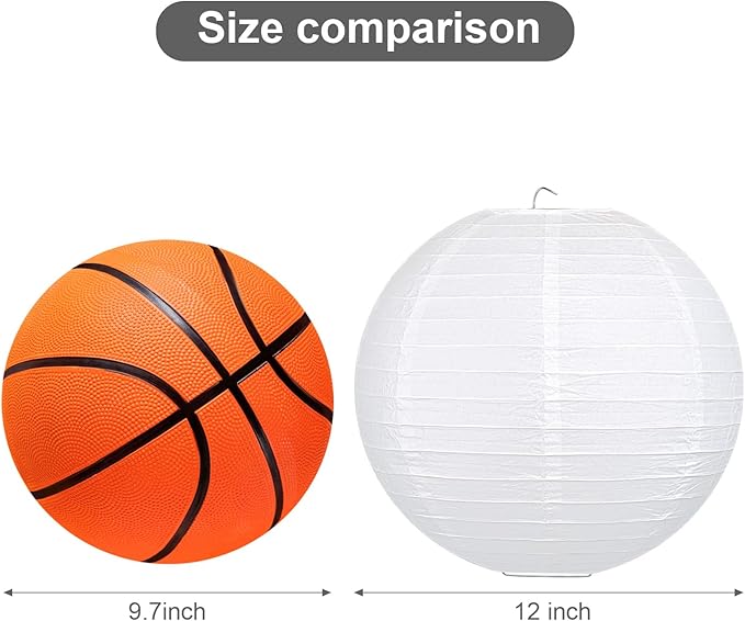 LIHAO 12 Inch White Round Paper Lanterns (10 Pack)