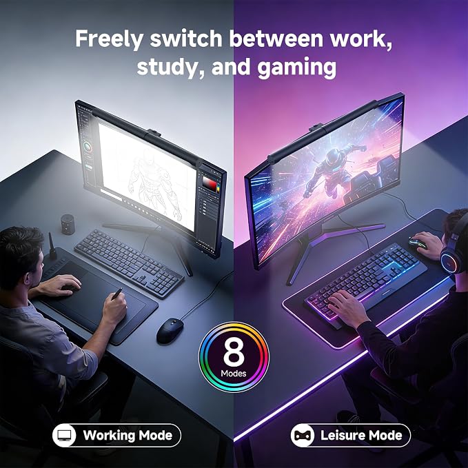 Computer Monitor Light Bar- LED Monitor Light Lamp with 4 Adjustable Brightness/Color Temperature- Eye-Caring USB Computer Lamp Dimmable Screen Light Bar for Work and Office