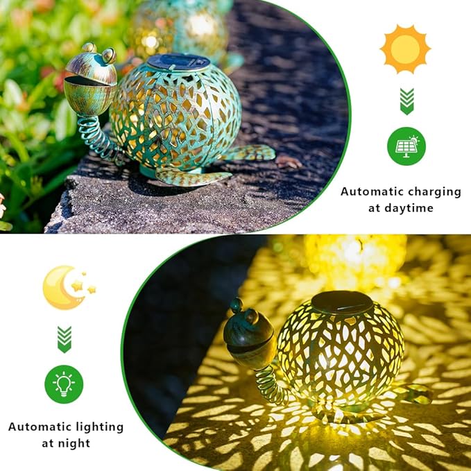 Solar Lanterns Outdoor Waterproof, 2 Pack Tortoise Garden Lights Staked Solar Powered Lanterns for Yard Patio Pathway, 2025 Gardening Lovers Mom Gifts