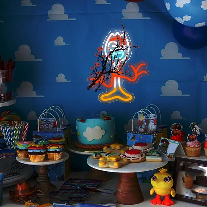 Forky Neon Sign Cute Cartoon LED Light Wall Decor 11 * 13 inch | USB Powered 5V low voltage Dimmable Durable & Safe Material Easy to Hang Versatile Room Decor Energy-Saving & Long Life