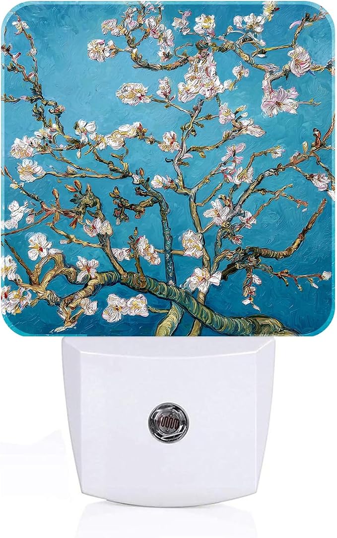 Blossoming Almond Tree Night Light,Plug-in Nightlights Auto Sensor Night Lamp Dusk to Dawn Lamp Home Decor for Nursery Children Girls Boys