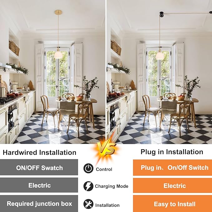 Plug in Pendant Light Hanging Light Fixture Corded On/Off Switch Brass Pendant Light with White Tulip Glass Lampshade for Bedroom Living Room Kitchen Island