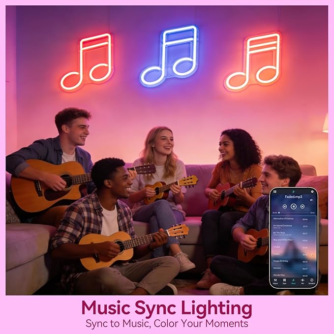 LED Neon Lights, 50FT RGB Neon Rope Lights App Control,IR Remote,Music Sync,IP67 Waterproof,Flexible DIY Design for Bedroom,Living Room,Gaming Room,Party,Outdoor,Christmas Decor