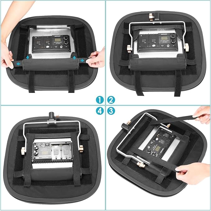 NEEWER 2 Pack LED Light Panel Softbox for 660 480 Video Light, Outer 16.3"x6.5", Inner 9.8"x8.7" Foldable Diffuser for Photo Studio Shooting