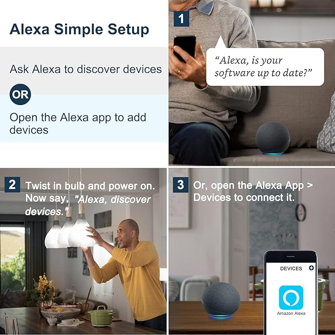 Sengled Smart Bulbs That Work with Alexa, Smart Flood Light Bulb Bluetooth, BR30 Smart Light Bulb 5000K Dimmable 650LM, Daylight 65W Equivalent E26 Recessed, Alexa Light Bulb, No Hub Required, 4 Pack