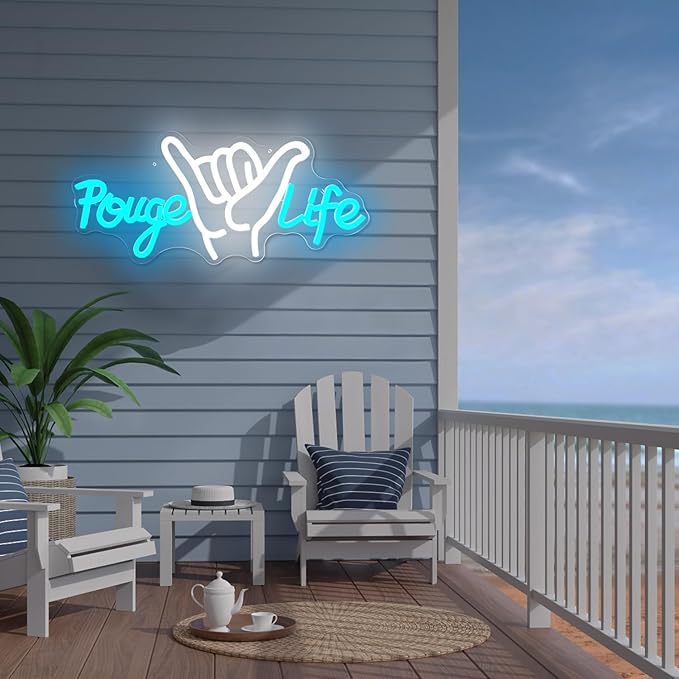 Pogue Life Neon Sign Out Banks Neon Lights for Bedroom Dimmable US Teen Tv Show Neon Lights Pogue Led Wall Decor for Kids Teen Adults Gifts
