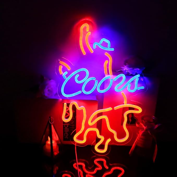 Cors Neon Signs Coor for Wall Decor Neon Wyoming Led Cowboys Signs Suitable for Bedroom Man Cave Bar Pub Restaurant Gift Led Art Wall Decor