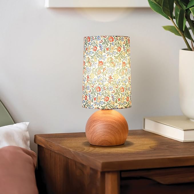Ziqqeelam Flowers Cute Small Table Lamp, Boho Floral Table Lamps for Bedroom, Bedside Small Table Lamp for Small Space, Farmhouse Mini Table Lamp with Flowers Shape for Bedroom, Living Room, Nursery