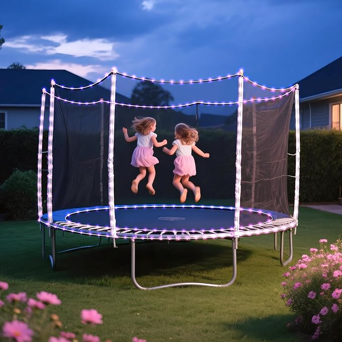 2 Pack Solar Rope Lights Outdoor Waterproof, Total 66FT 270 LED Solar String Lights for Outside 8 Modes, Solar Powered Fairy Light for Patio Pool Landscape Walkway Party Holiday Decorations, Pink