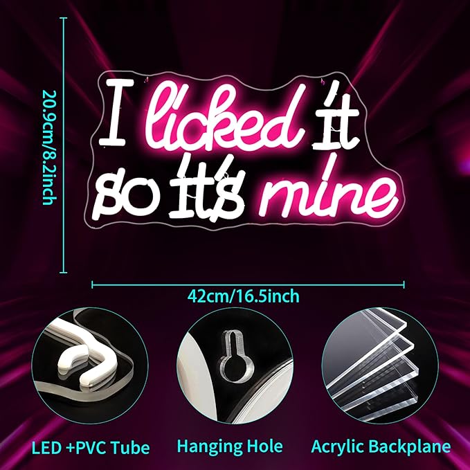 Neon Sign, JGHTURIE So It's Mine Neon Signs for Wall Decor Pink White Led Light up Signs for Bar Party Bedroom Home Decor, USB Powered