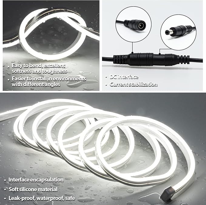 White 6000k Mirror Light,10ft 360 LED Hollywood Style Vanity Make Up Light,Ultra Bright White LED Neon Light,for Makeup Vanity Table & Bathroom Mirror,Mirror Not Included