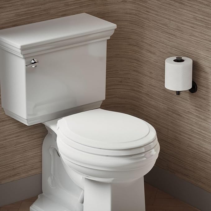 KOHLER 78052-RL-0 Rutledge ReadyLatch Quiet Close Rount Toilet Seat, Slow Close Lid and Seat, Grip-Tight Bumpers and Installation Hardware, White (Pack of 4)