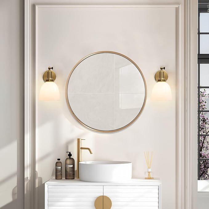 Industrial Vintage Slope Pole Wall Mount Single Sconce with 6.7" Oval Dome Milk White Glass Shade Wall Sconce Light Lamp Fixture