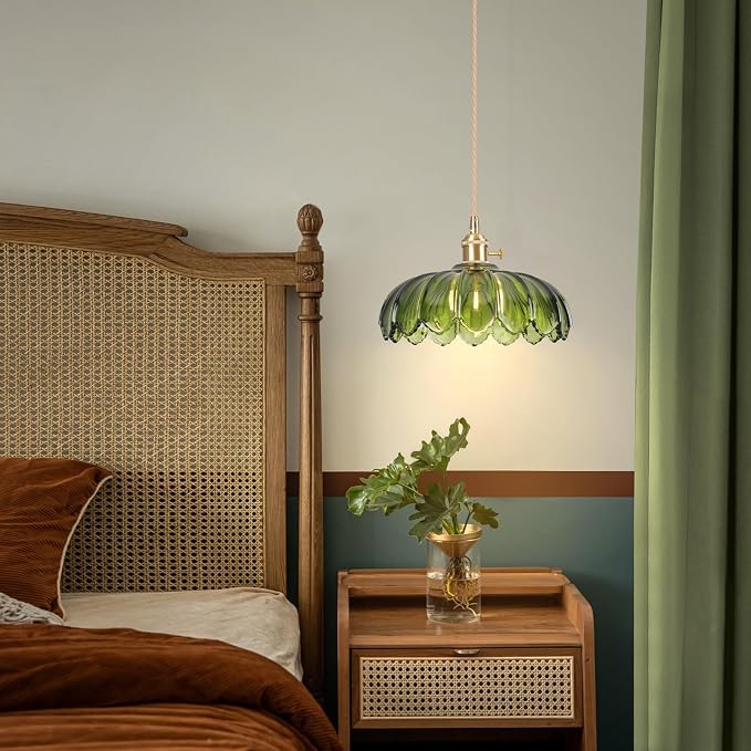 Battery Operated Pendant Light,Vintage Light Fixtures RGB Rechargeable Light Bulb 2500mAh 9.8in with Remote Control Wireless Adjustable Chandelier for Kitchen Island Hallway 1 Light