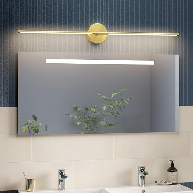 Modern Gold Vanity Light Fixture 40Inch 5000K Hardwired Bathroom Light Over Mirror 360° Rotatable Bathroom Sconce(White Light)