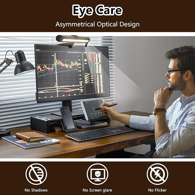 Monitor Light Bar, Screen Light Bar, PC light, Desk Lamp for Eye Caring, Space Saving with Remote Control, Adjustable Color Temperature, Backlight, USB Powered LED for Home Office Work (Remote)