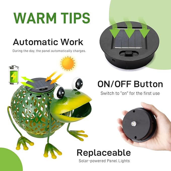 Solar Lanterns Outdoor Waterproof, 2 Pack Frog Solar Lights with Auto On/Off for Garden Yard Pathway Table Decor,2025 Gardening Lovers Mom Gifts