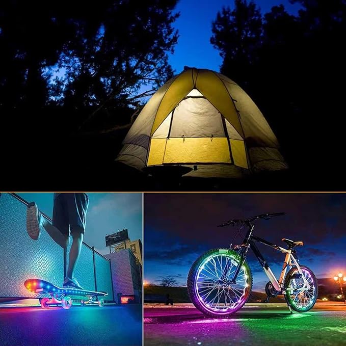 13.2ft Battery Powered LED Strip Lights, RGB Color Changing LED Lights with 3-Key Controller, AA Battery Operated Flexible Light Strip for Bedroom, TV Backlight, Closet, Camping, DIY Decor (1)