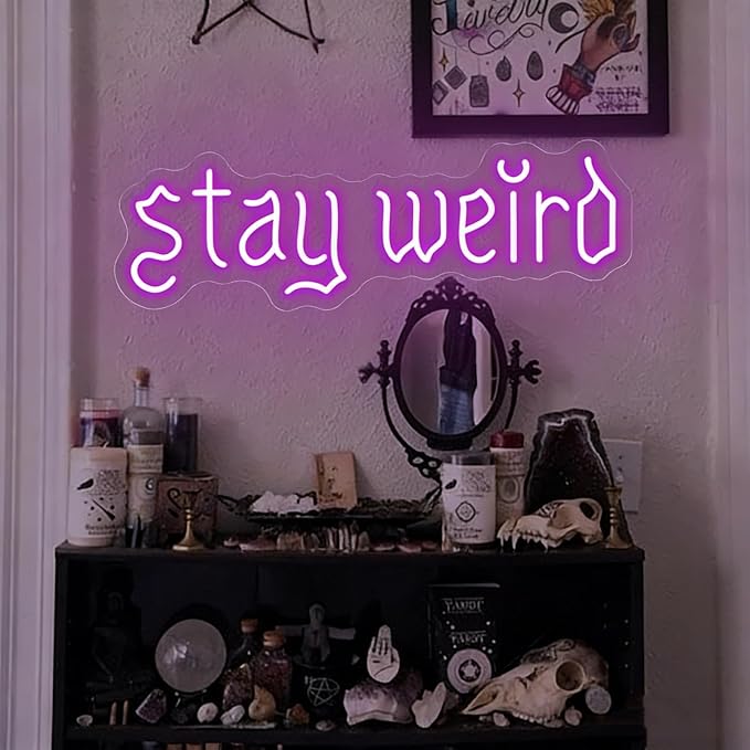 Stay Weird Neon Sign Purple Neon Signs for Wall Decor Neon Light Sign with USB Neon Lights LED Neon Sign for Bedroom Living Room Study Room LED Signs for Wall Decor Birthday