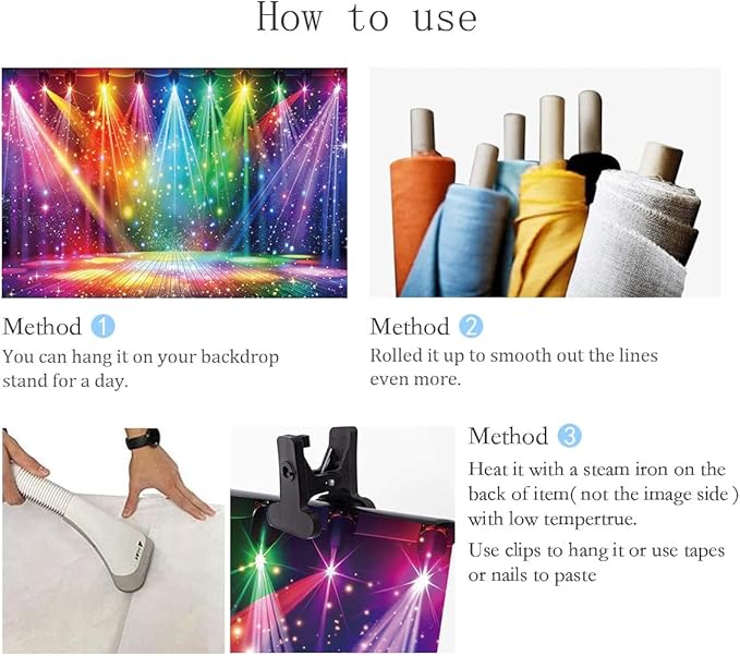 Rainbow Stage Disco Backdrop 7x5FT Colorful Stage Music Photography Background 70s 80s Music Disco Party Decorations Banner Supplies Photo Props