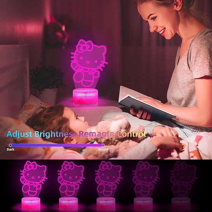 LOUHH Cat Night Light, 3D LED 16 Color Intelligent Remote Control Lamp for Children's Gifts Children's Room Decoration Holiday Gifts