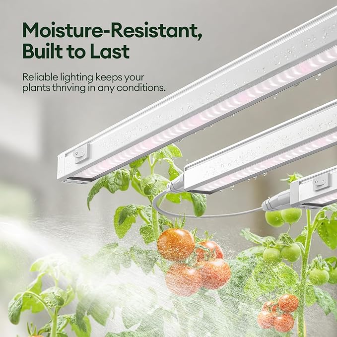 Plant Grow Light 2ft, Tunable Full Spectrum LED Grow Light Strips 60W (4 x 15W), T5 Growing Lamp for Indoor Plants, Greenhouse, High PPFD, 4-Pack