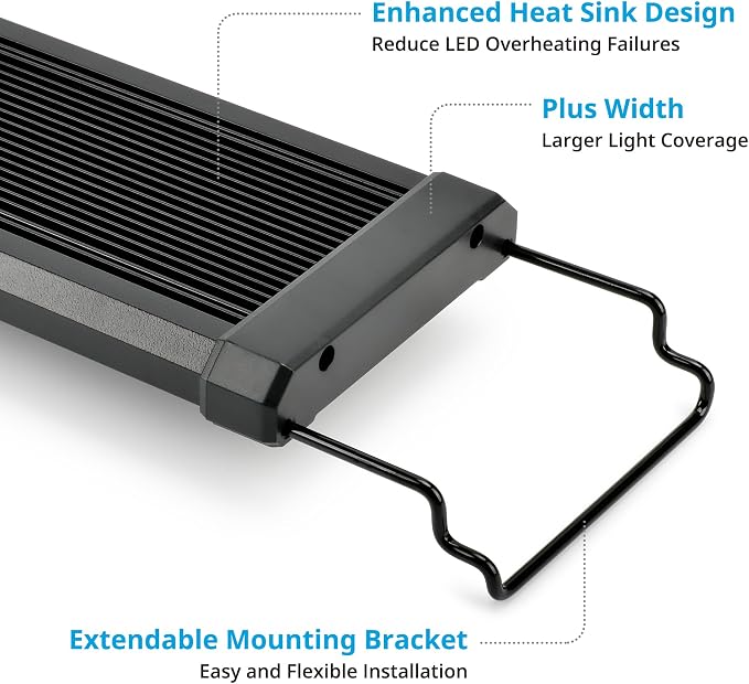 NICREW ClassicLED Plus LED Aquarium Light with Timer, 27 Watts, for 36 to 48 Inch Fish Tank Light, Daylight and Moonlight Cycle