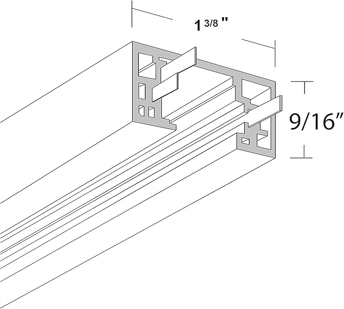 NICOR Lighting 2 Ft. Black Track Lighting Rail Section, H-Type [3-Wire] (10002BK)