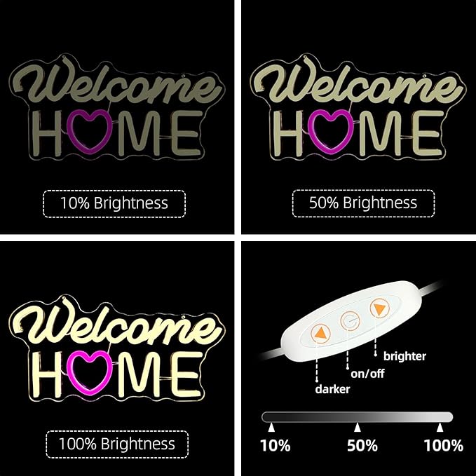 Welcome Home Neon Signs for wall decor Neon Lights USB Led Sign Dimmable Welcome Home Sign for Military Army Returning Homecoming Party Decorations