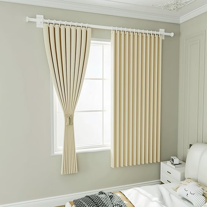 Gxi Beige Blackout Bottom Bunk Bed Curtain | Privacy Canopy Loft Under Dormitory Bed Curtain, 1PC