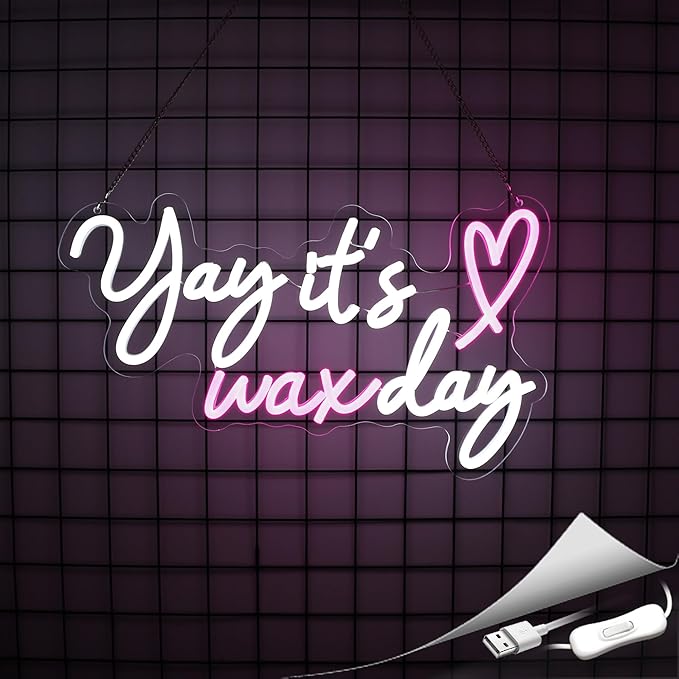 Neon Sign Led Neon Lights Neon Signs for Wall Decor USB Powered Led Neon Signs for Room Decoration (Wax Day)
