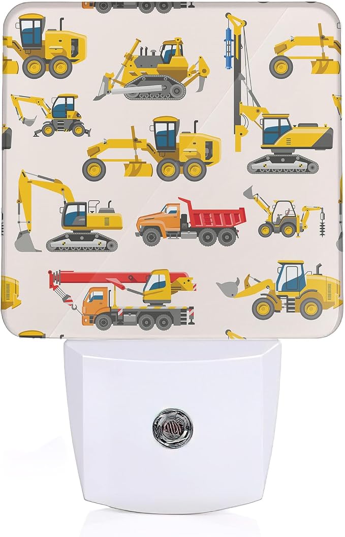 Tractor Night Light, Construction Machines Night Lights Plug Into Wall with Dusk To Dawn Sensor Wall Lamp, Nightlights For Bedroom, Bathroom, Hallway, Kitchen, Gifts Ideal For Girls Women