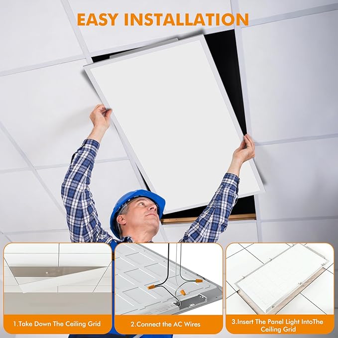 2 Pack 2x4 LED Flat Panel Recessed Light 70W 7700LM, Wireless Switch APP Control, 3000K/4500K/6500K Adjustable Night Mode Ultra-Thin LED Lighting for Office Garage School