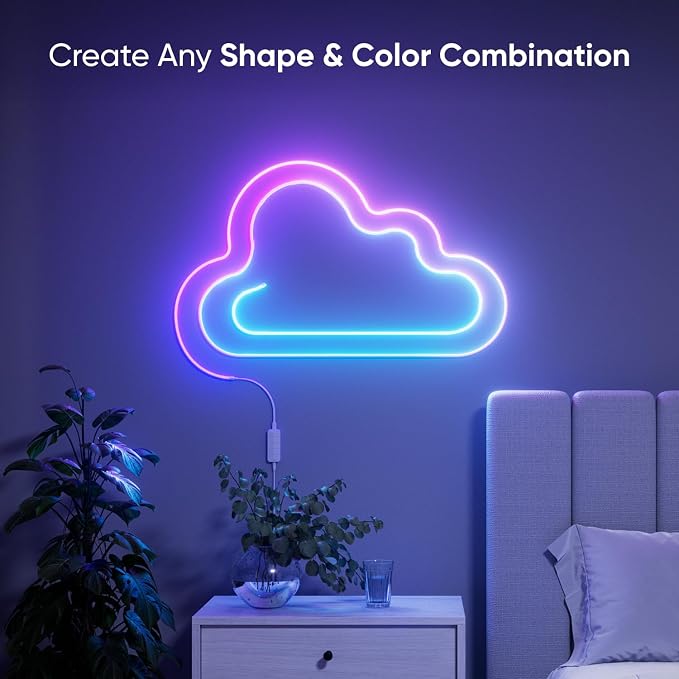Nanoleaf Smart Rope Light, Works with Matter, Alexa, Google Home, 16.4ft | LED Multicolor Neon Rope Light, DIY Strip Lights with Music Sync for Wall, Bedroom, Gaming Room