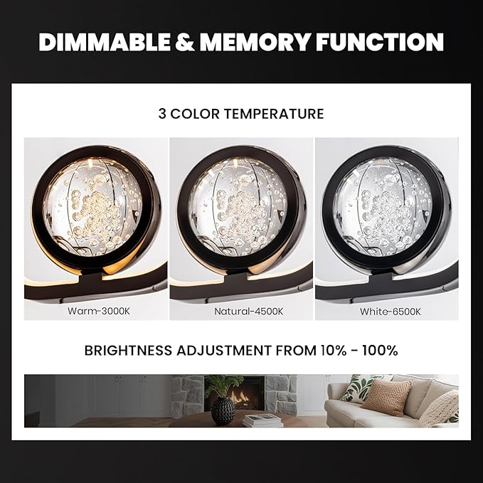 6Lights Modern LED Crystal Chandelier 6 Lights Black High Ceiling Chandelier for Staircase Large Adjustable Length Light Fixture for Foyer Entryway Living Room